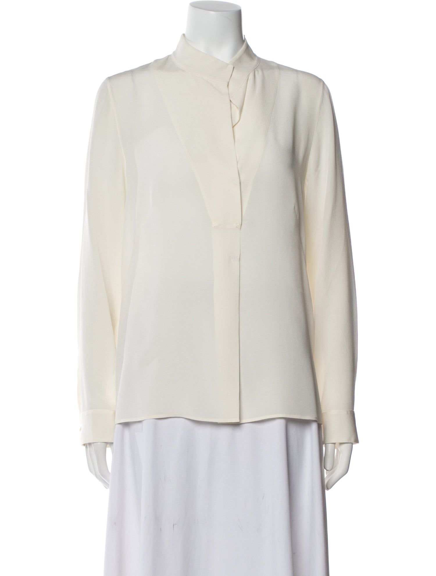 Akris Silk V-Neck Blouse
