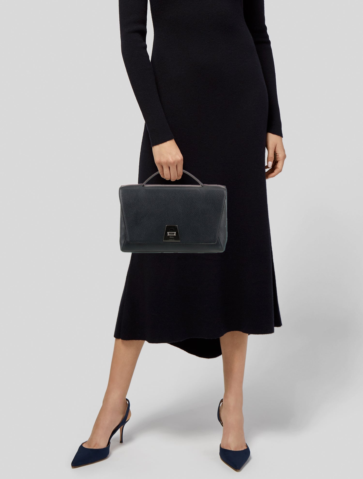 Akris Leather Top Handle Bag