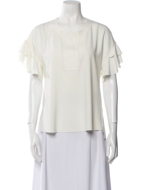 Akris Crew Neck Short Sleeve Blouse