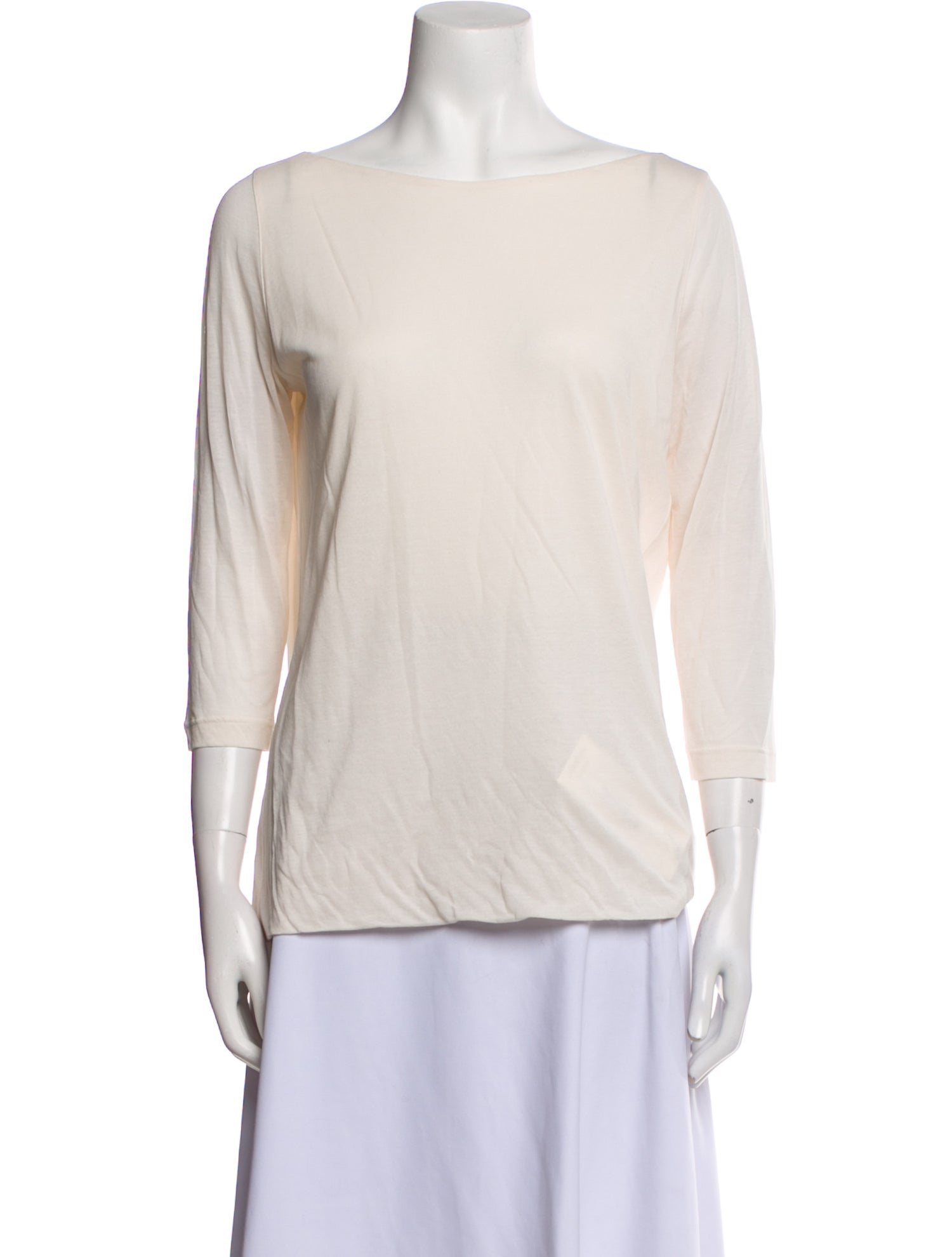 Akris Bateau Neckline Three-Quarter Sleeve Top