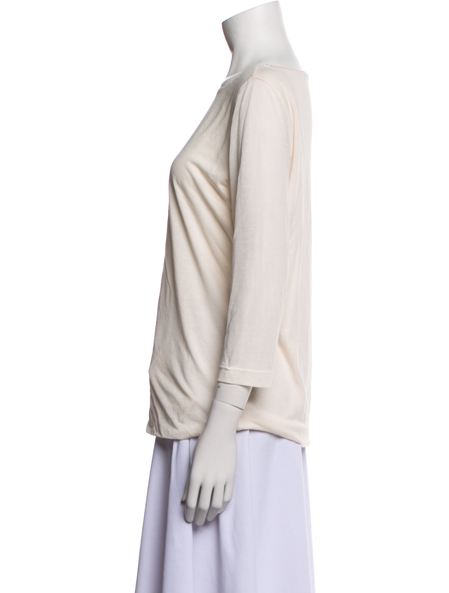 Akris Bateau Neckline Three-Quarter Sleeve Top