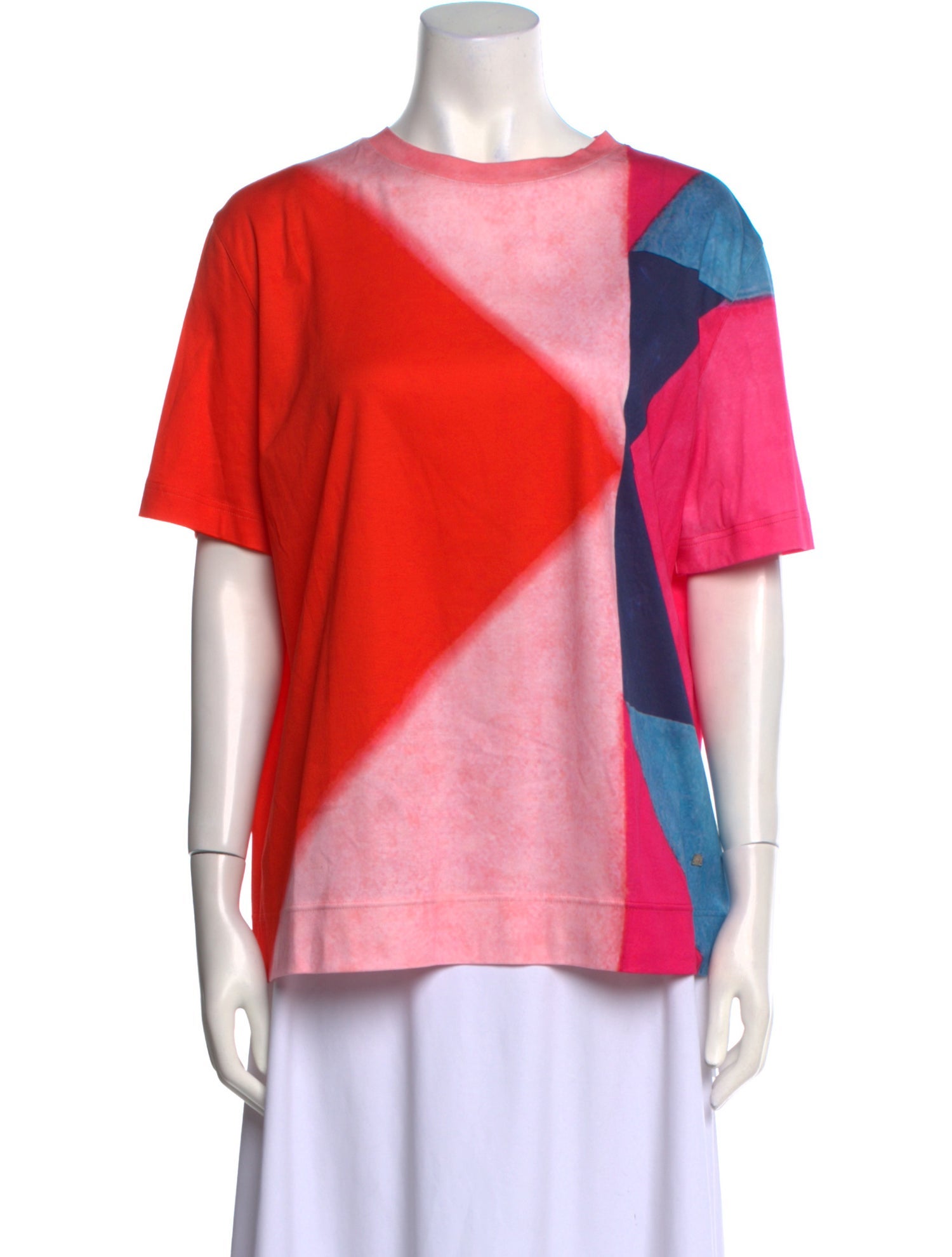 Akris Colorblock Pattern Bateau Neckline Blouse