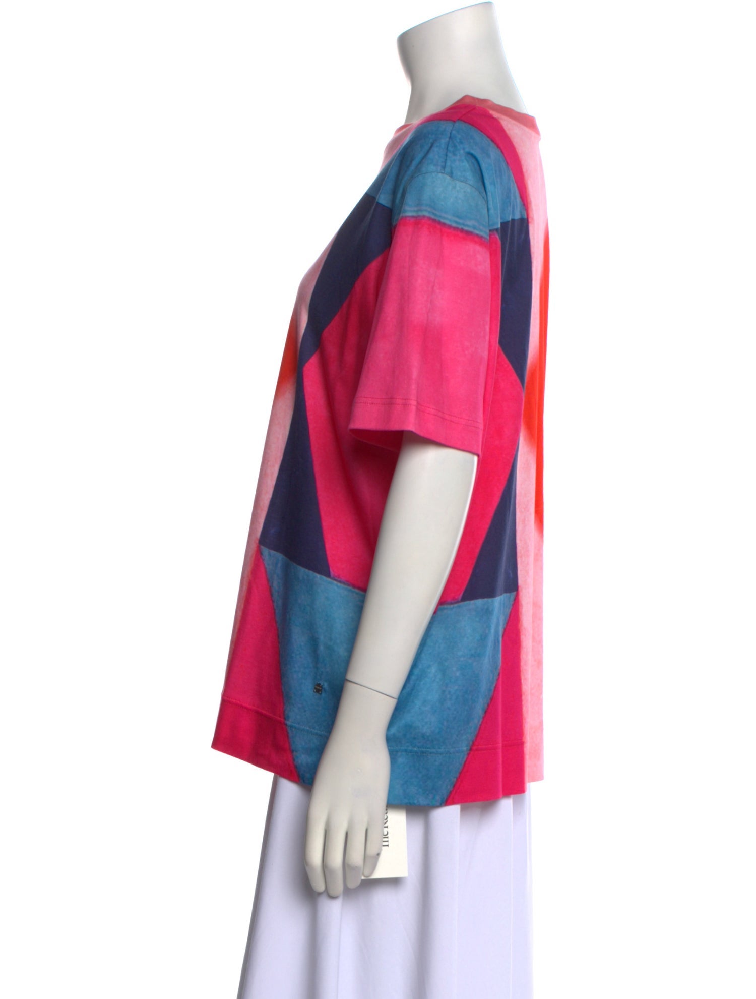 Akris Colorblock Pattern Bateau Neckline Blouse