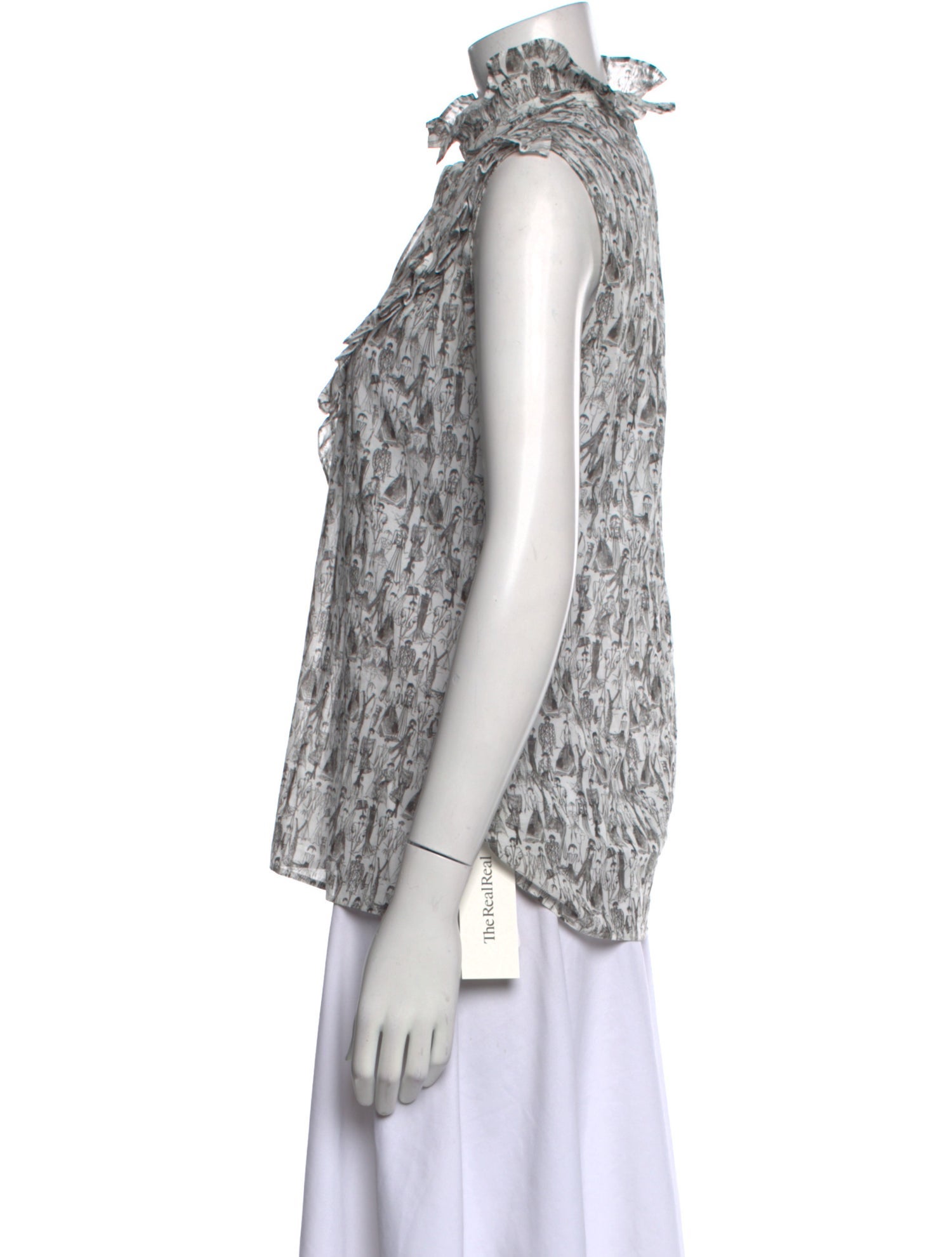 Akris Printed Mock Neck Blouse