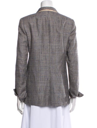 Akris Wool Plaid Print Blazer