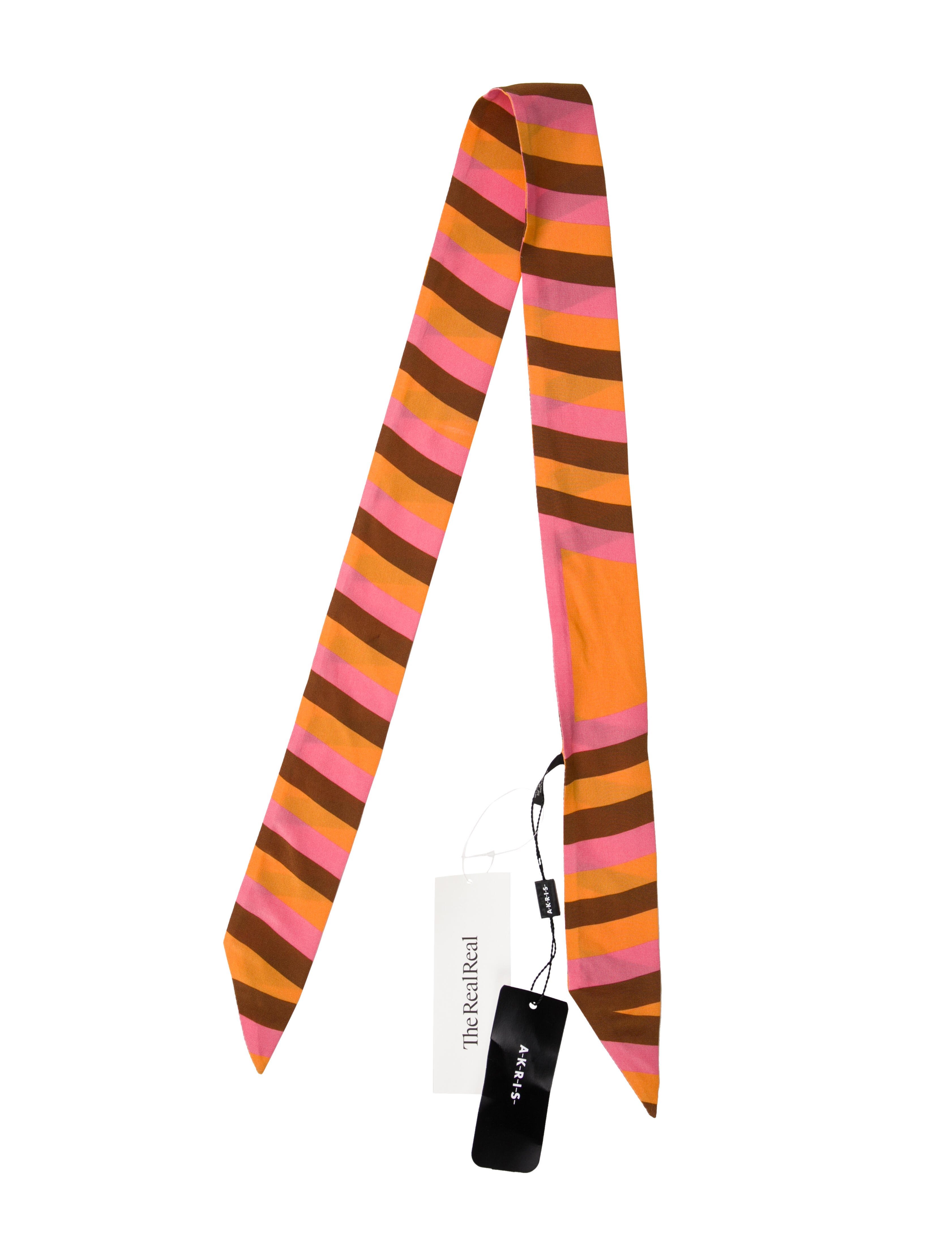 Akris Silk Striped Scarf w/ Tags