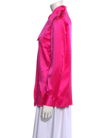 Akris Silk Long Sleeve Button-Up Top