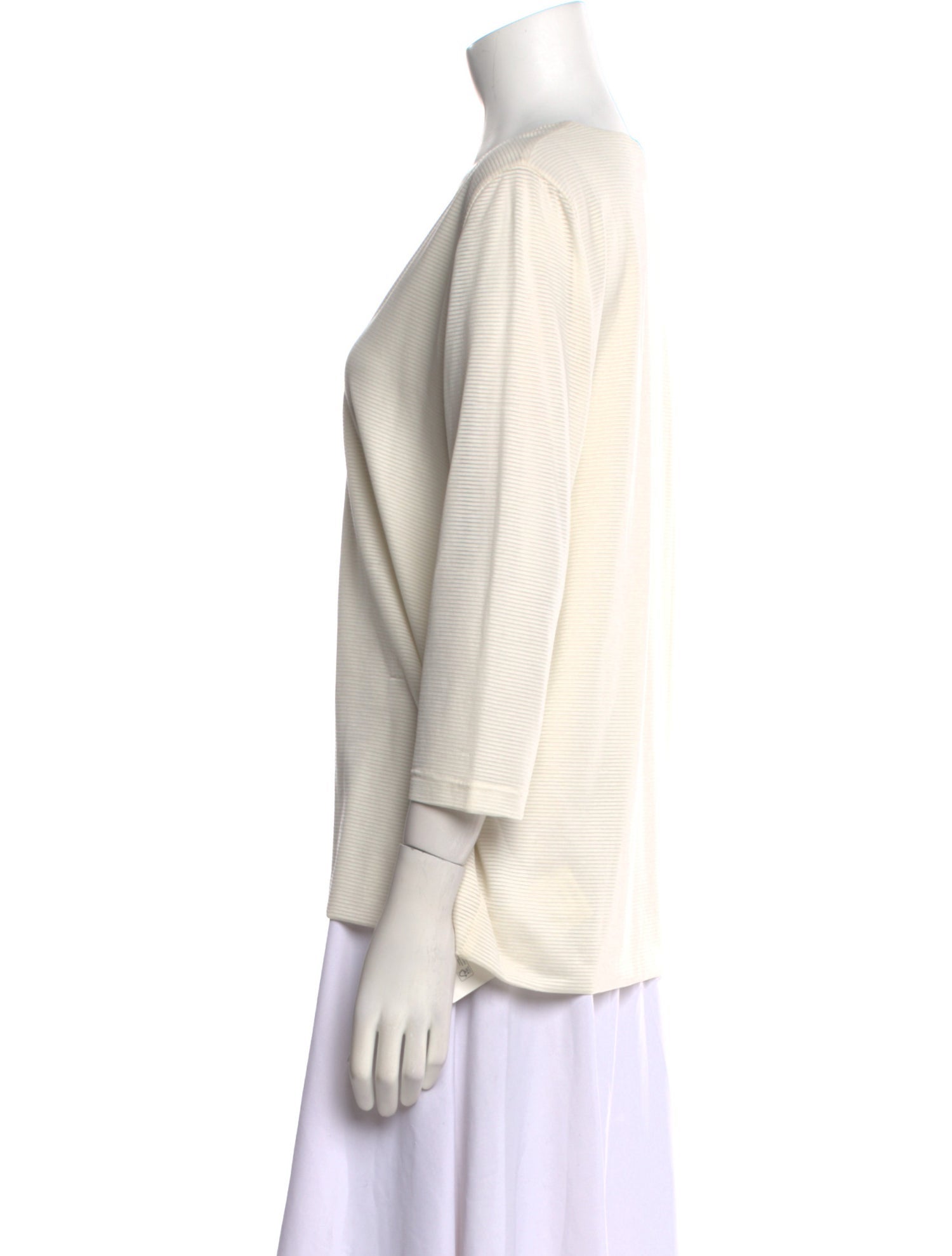 Akris V-Neck Three-Quarter Sleeve Top