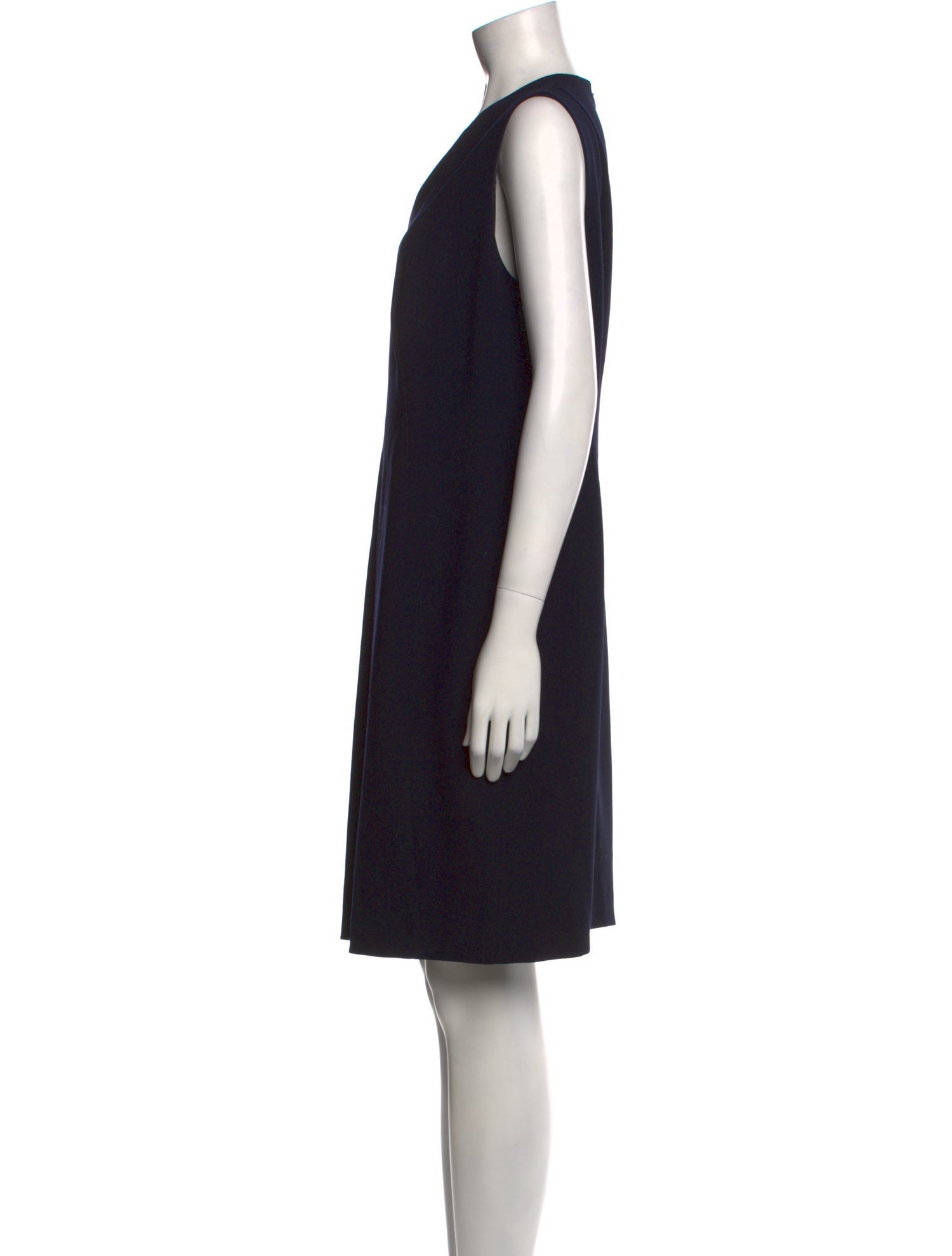 Akris V-Neck Knee-Length Dress
