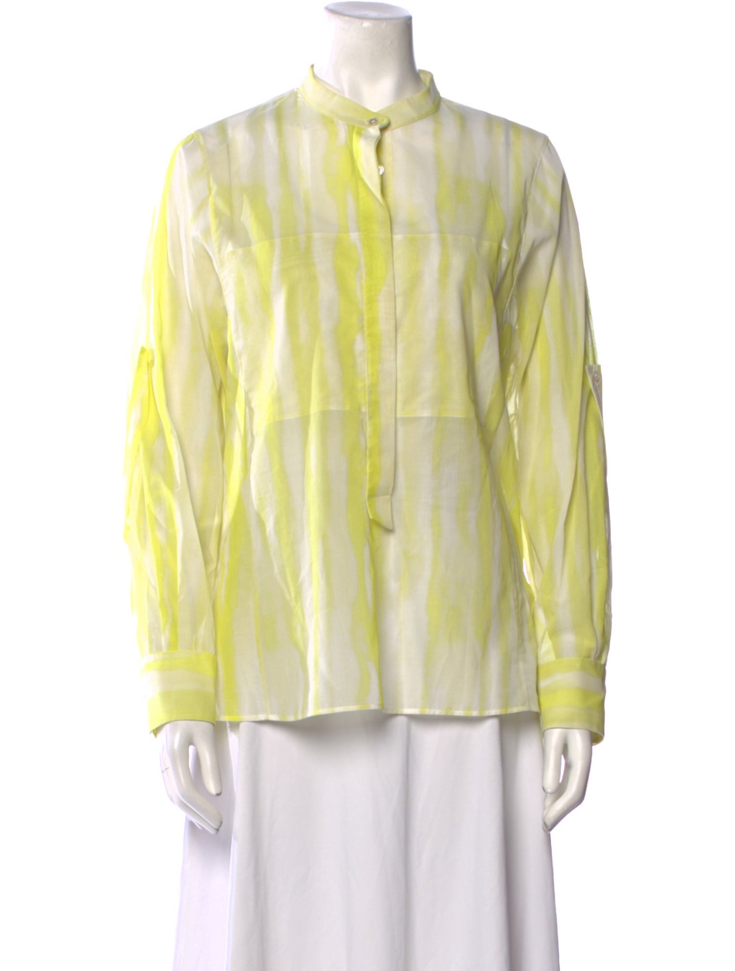 Akris Printed Mock Neck Blouse