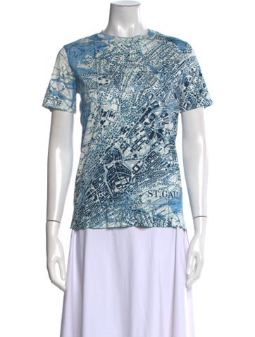 Akris Tops Printed Crew Neck T-Shirt S