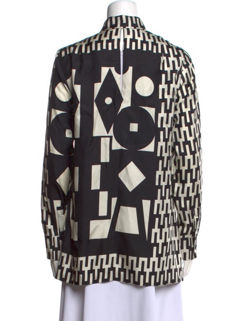 Akris Silk Printed Button-Up Top