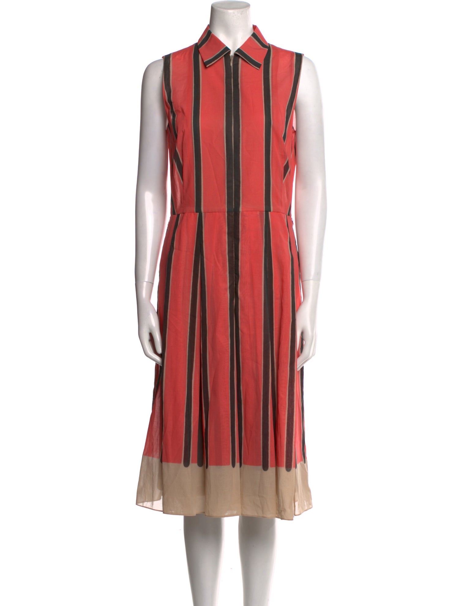Akris Striped Midi Length Dress