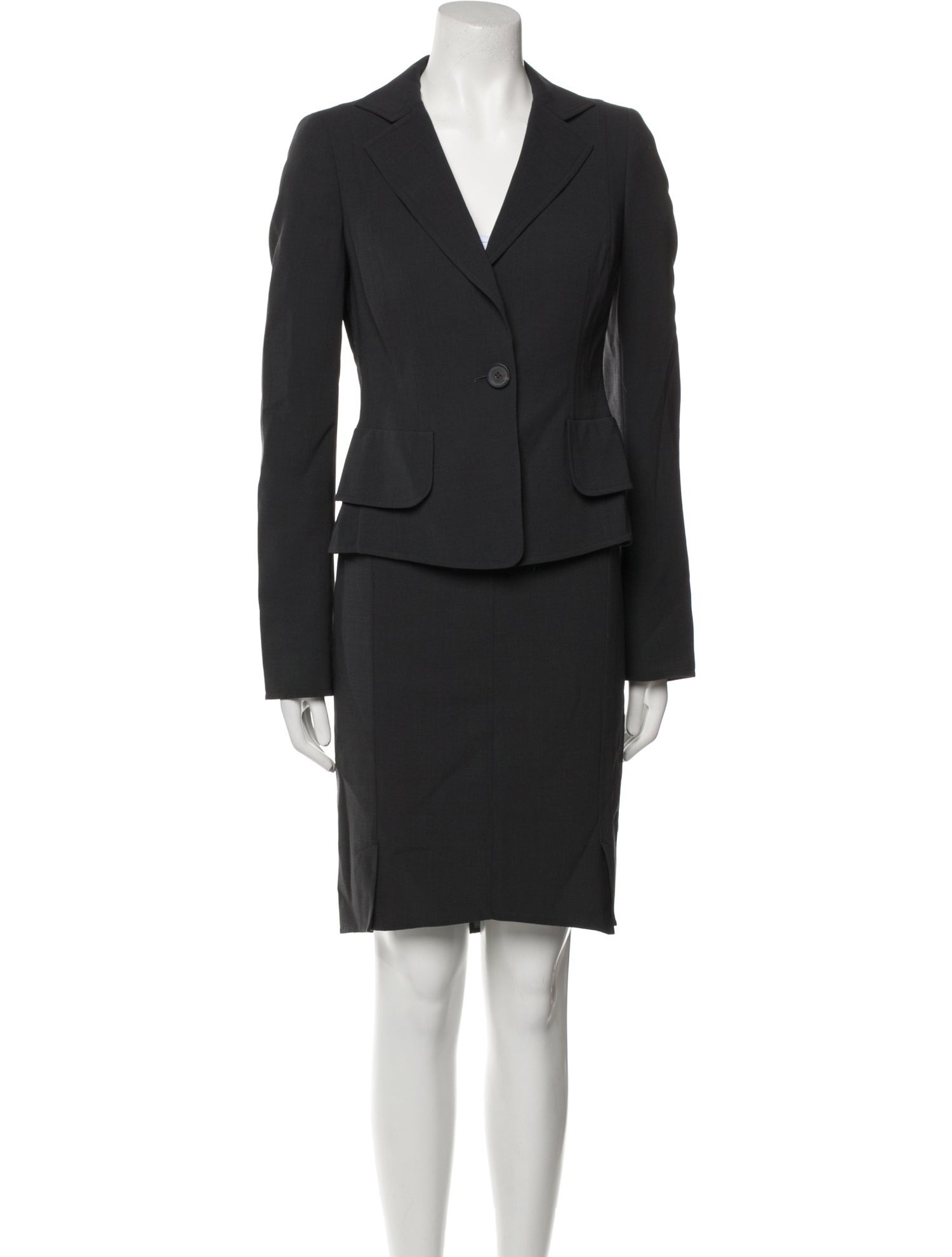 Akris Wool Ruffle Embellishment Skirt Set