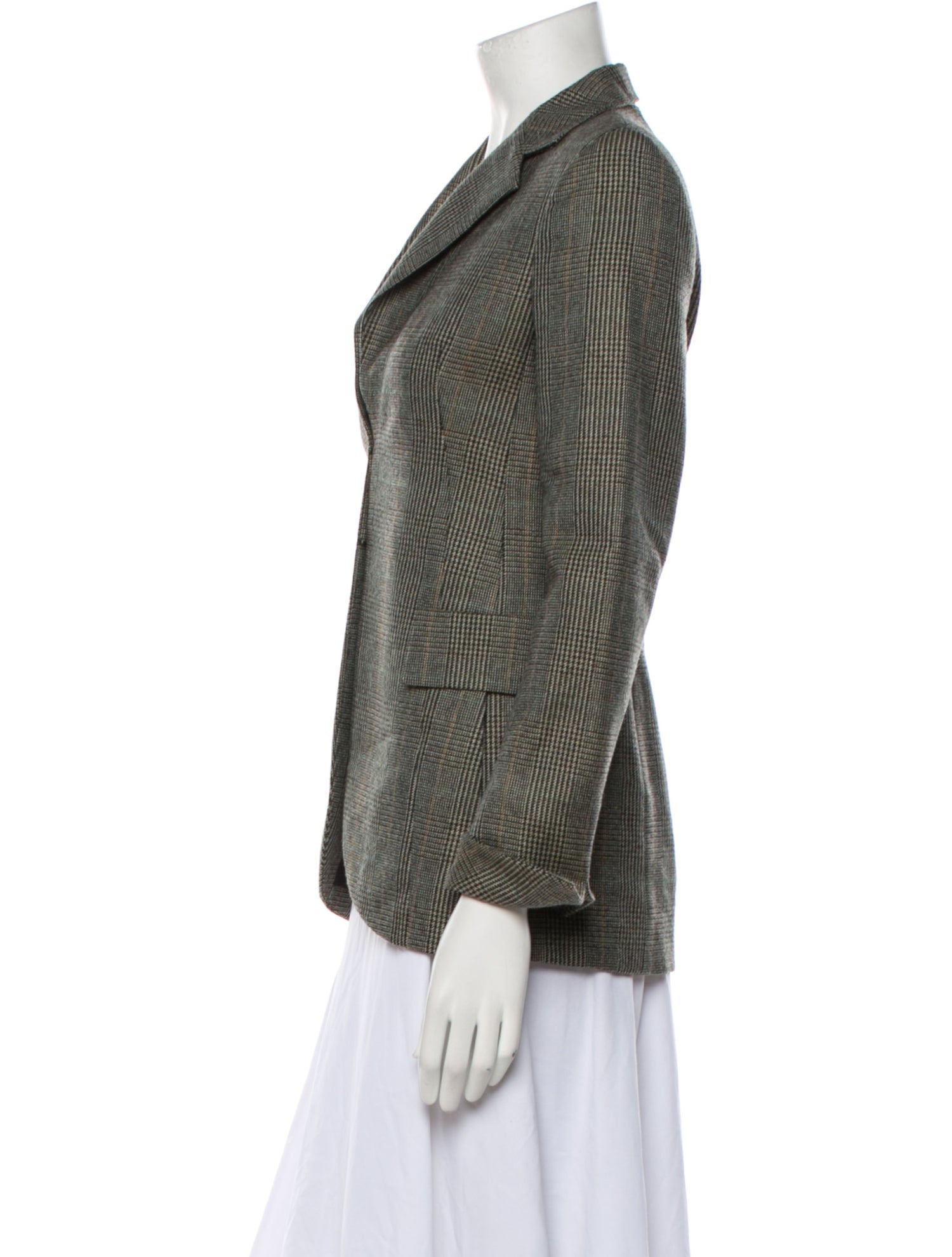 Akris Wool Plaid Print Blazer