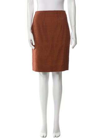 Akris Embroidered Accent Knee-Length Skirt