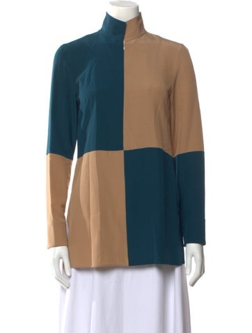 Akris Tops Silk Colorblock Pattern Sweatshirt S