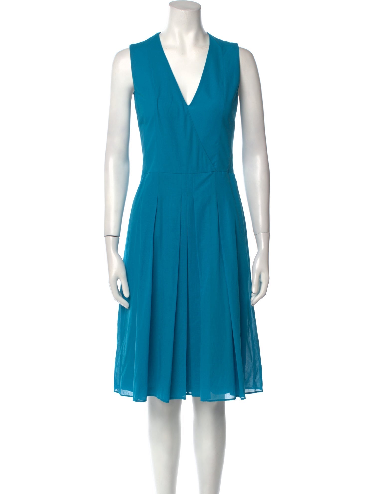 Akris V-Neck Knee-Length Dress