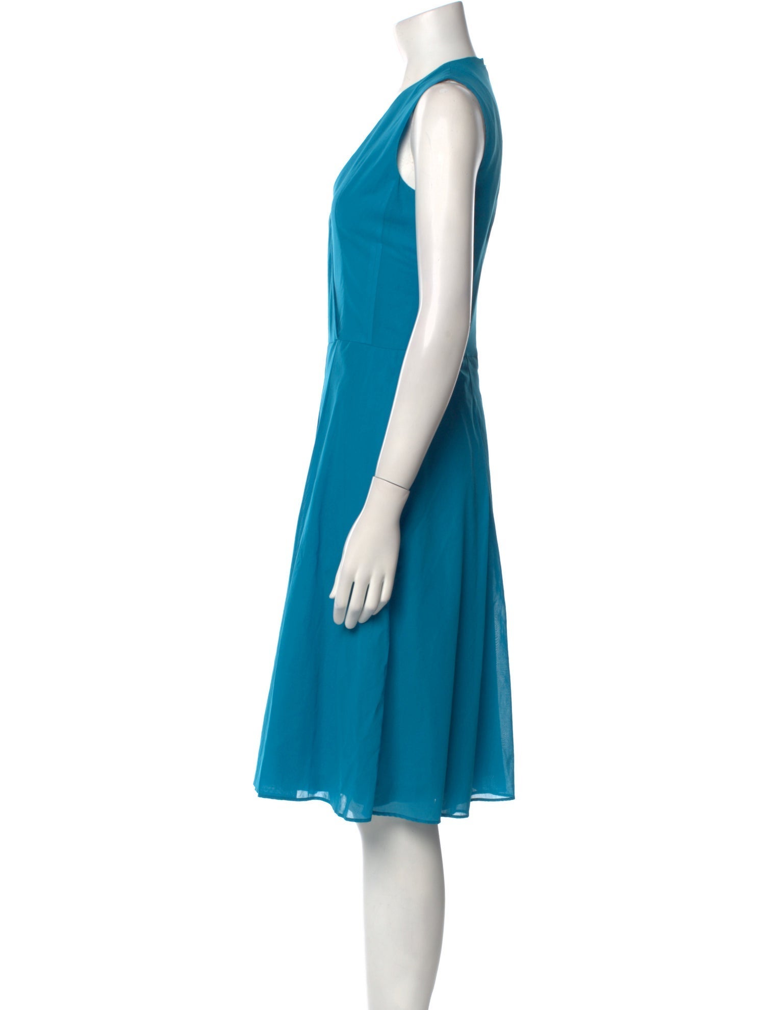 Akris V-Neck Knee-Length Dress