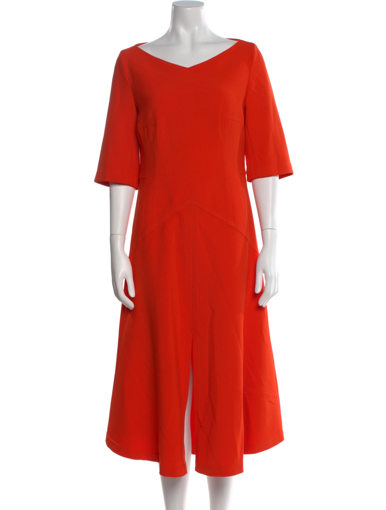 Akris V-Neck Midi Length Dress