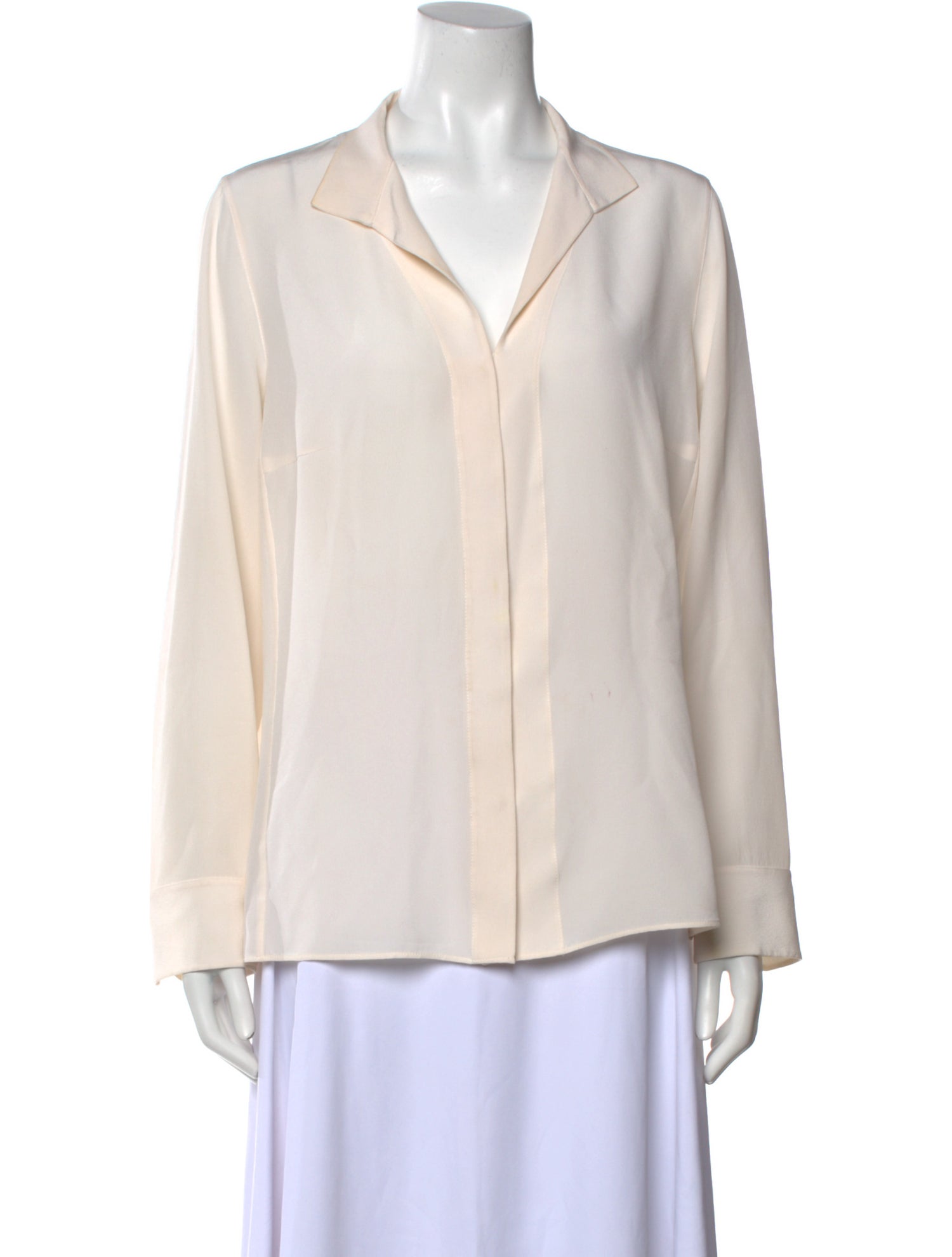 Akris Silk V-Neck Button-Up Top