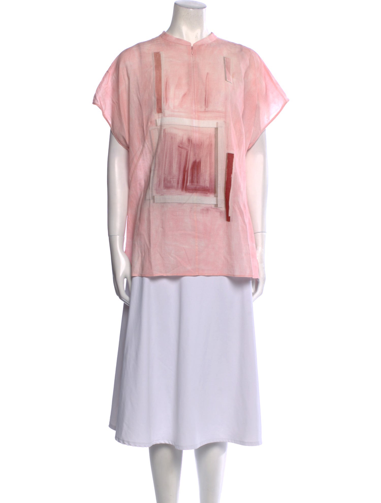 Akris Mock Neck Short Sleeve Tunic