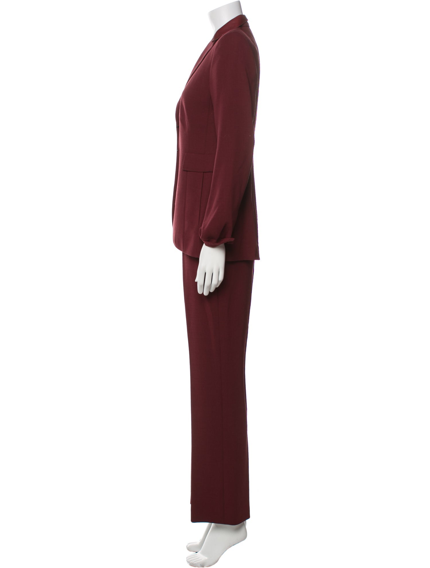 Akris Wool Leather Trim Embellishment Pantsuit
