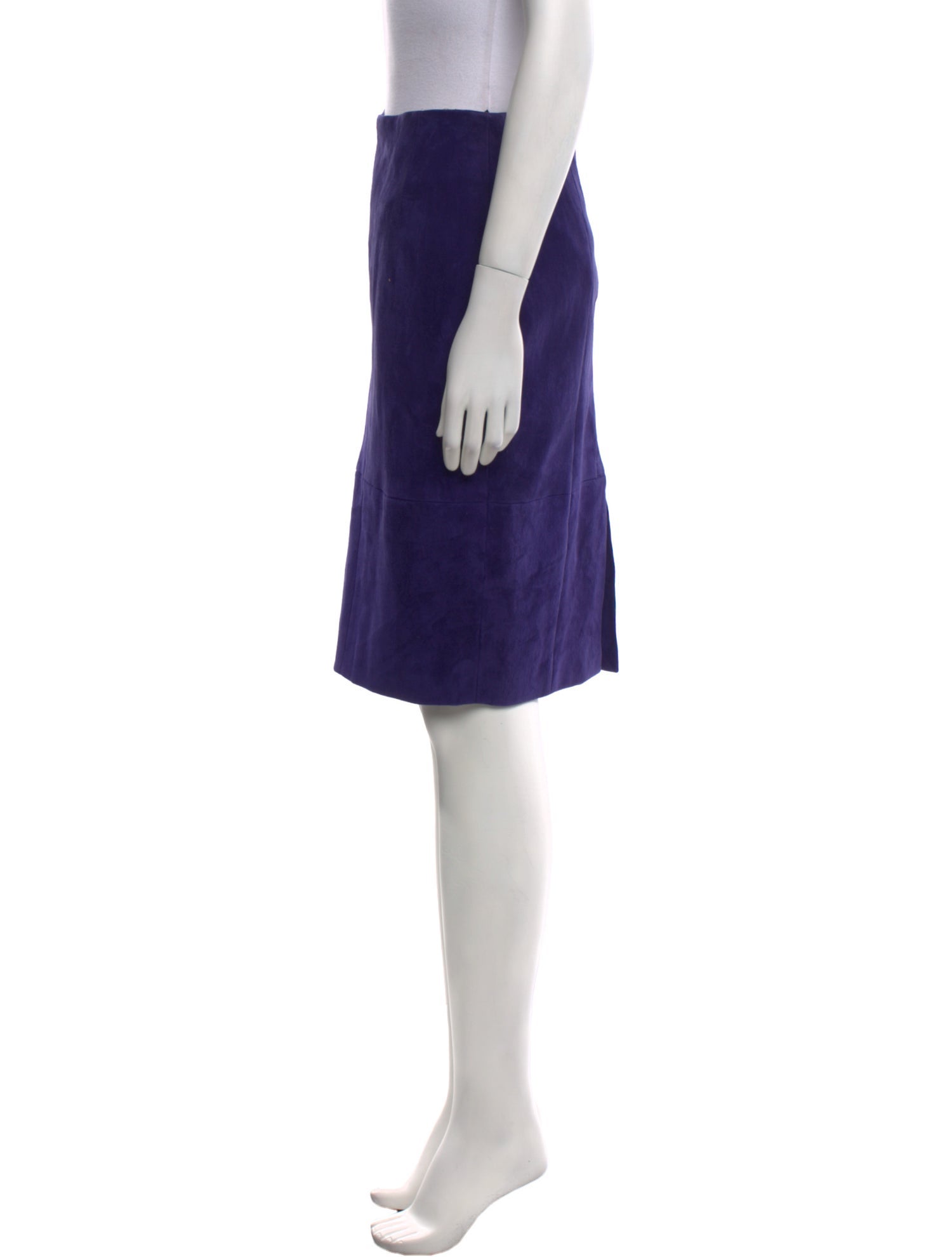 Akris Suede Knee-Length Skirt