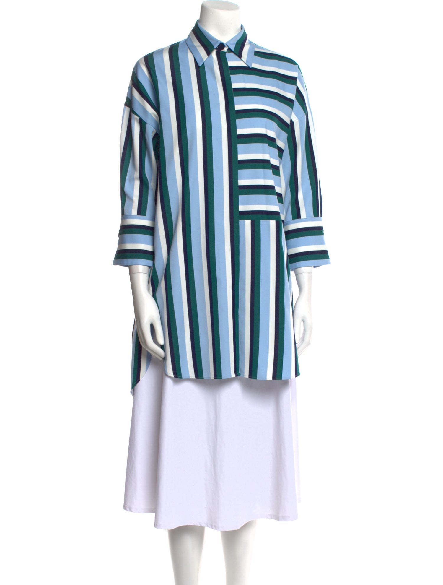Akris Punto Striped Long Sleeve Tunic