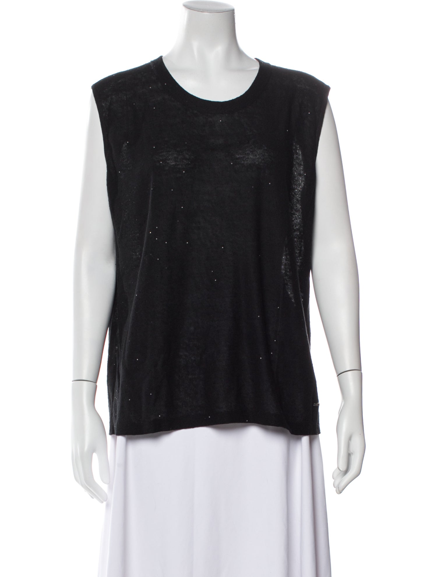 Akris Linen Scoop Neck Top