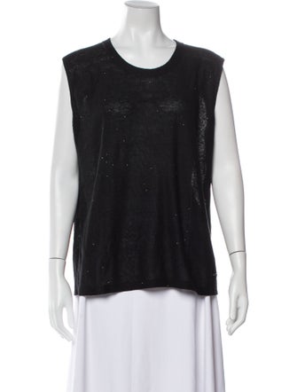 Akris Linen Scoop Neck Top
