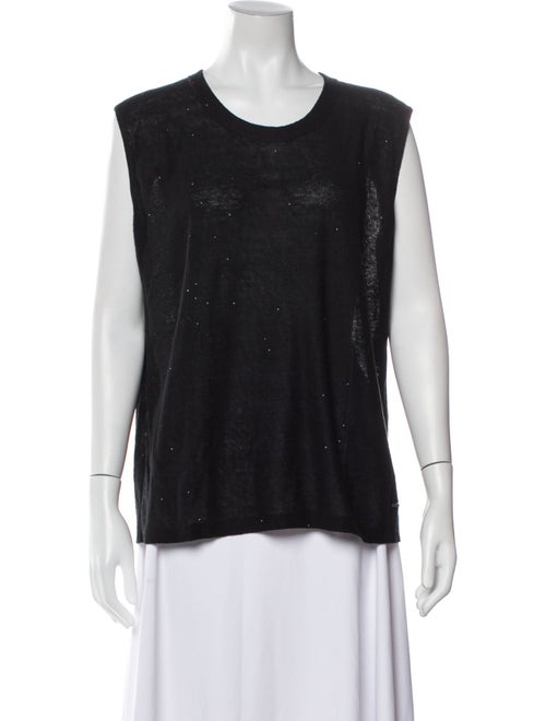 Akris Linen Scoop Neck Top
