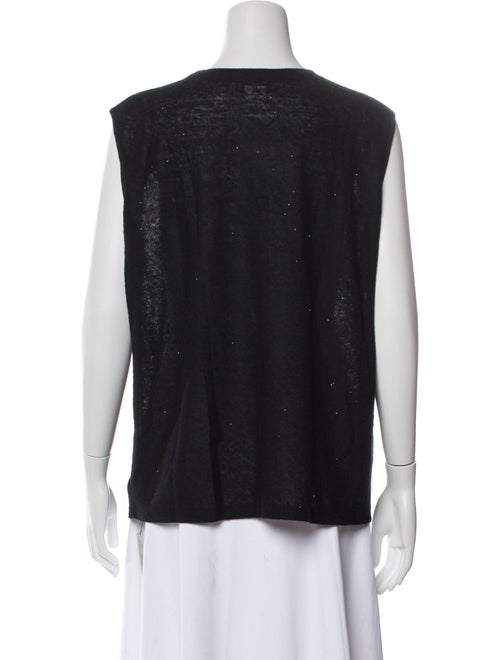 Akris Linen Scoop Neck Top