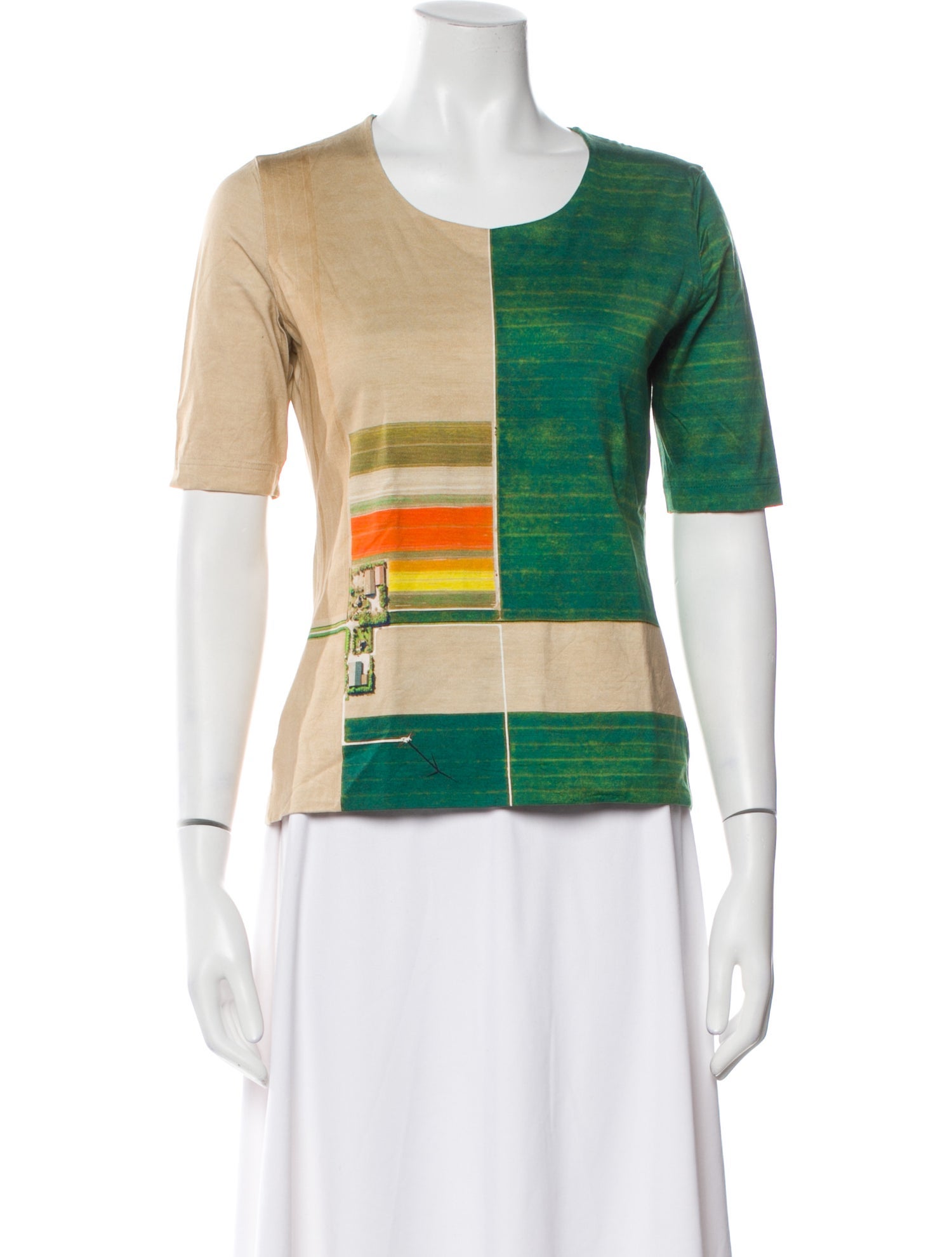 Akris Striped Scoop Neck T-Shirt
