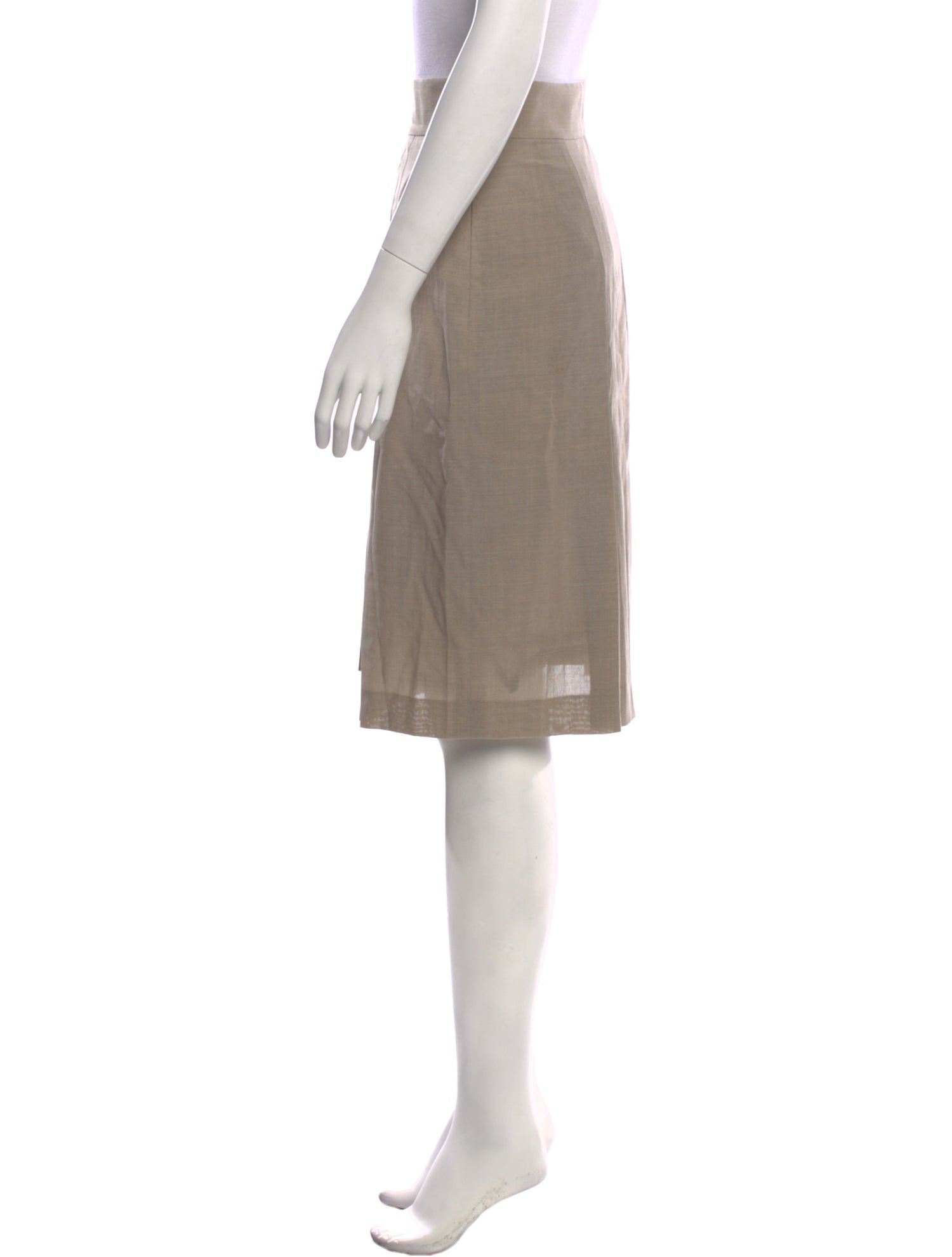 Akris Pleated Accents Knee-Length Skirt