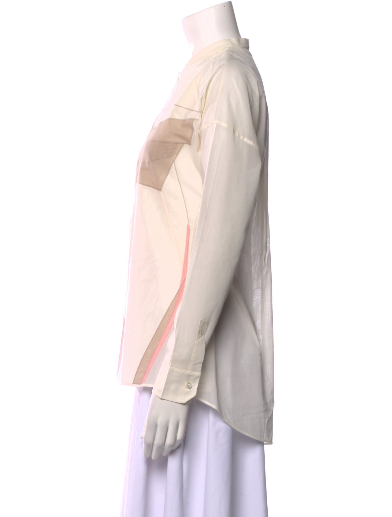 Akris Printed Mock Neck Button-Up Top