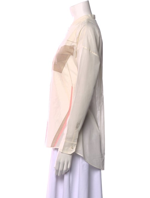 Akris Printed Mock Neck Button-Up Top