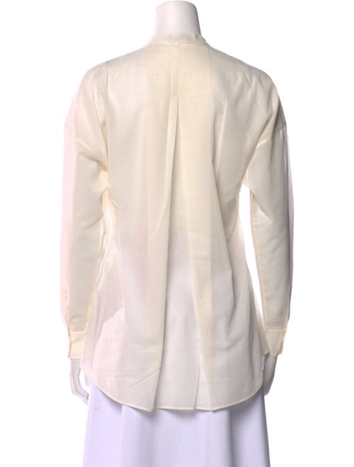 Akris Printed Mock Neck Button-Up Top