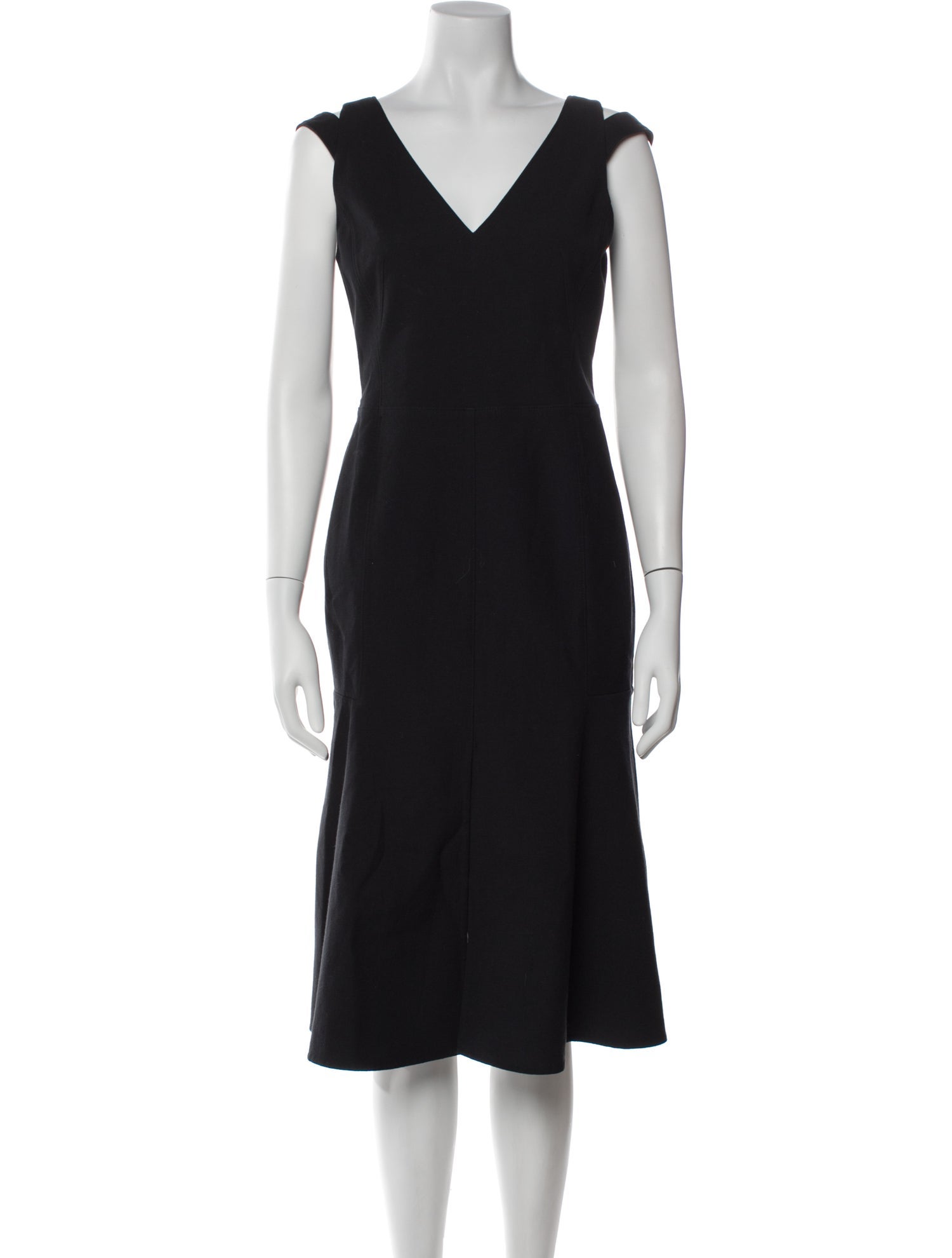 Akris V-Neck Midi Length Dress