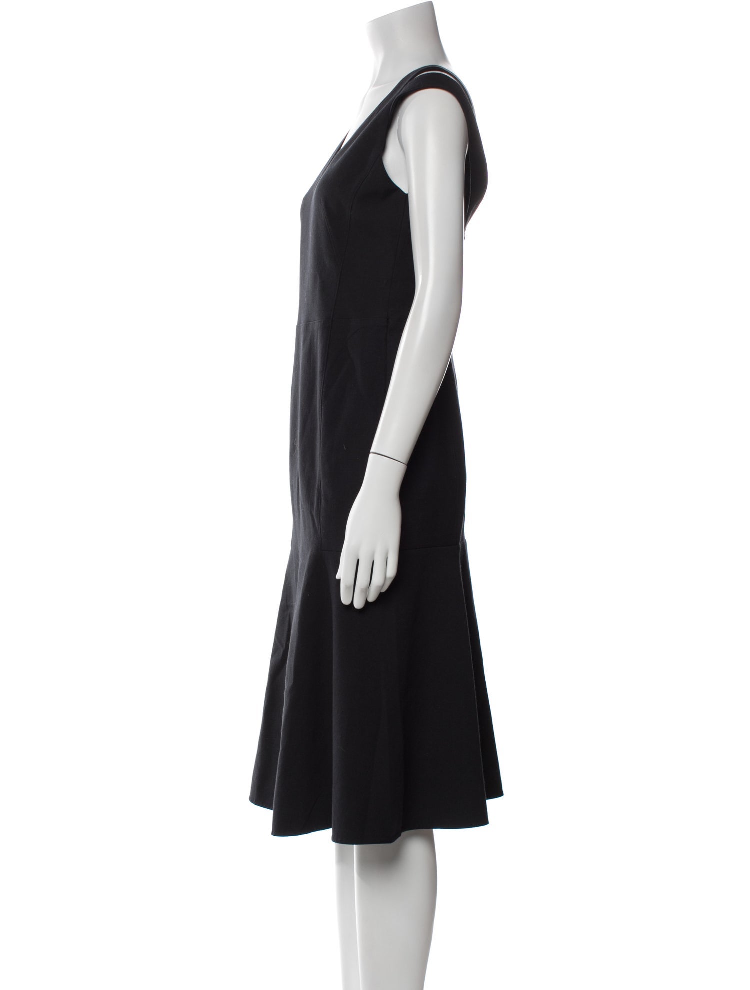 Akris V-Neck Midi Length Dress