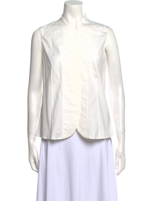 Akris Mock Neck Sleeveless Button-Up Top