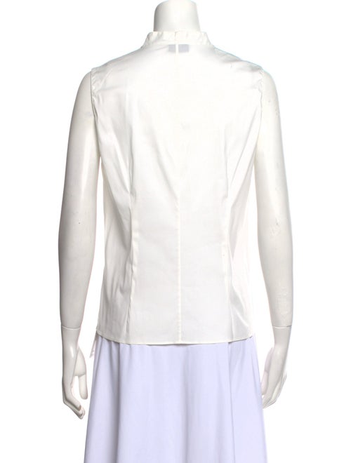 Akris Mock Neck Sleeveless Button-Up Top