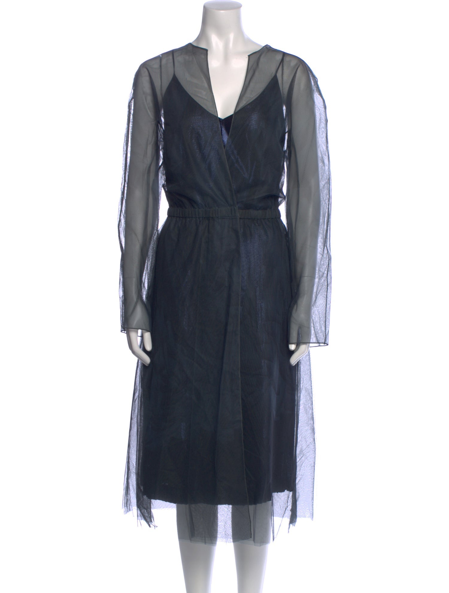 Akris V-Neck Midi Length Dress