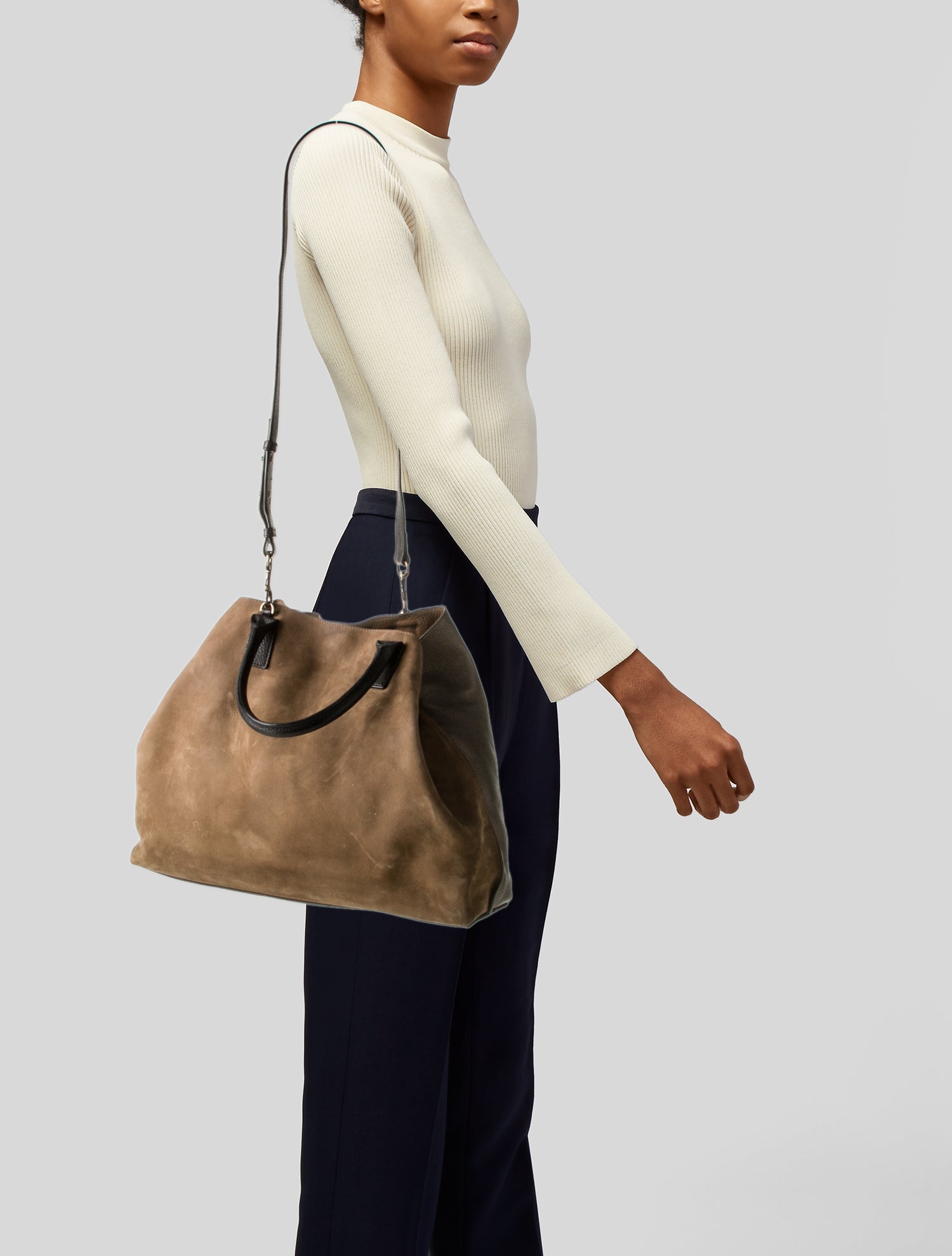 Akris Suede Shoulder Bag