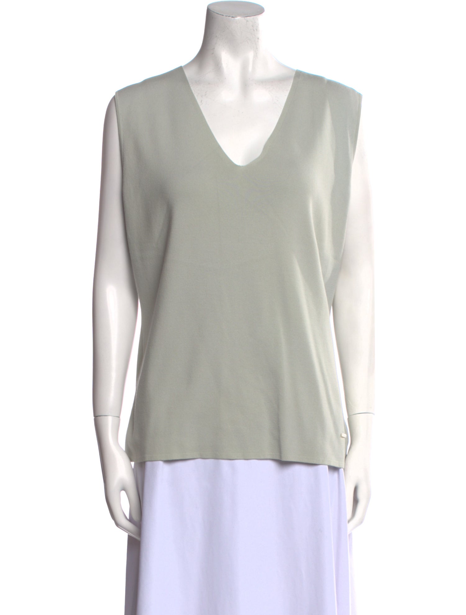 Akris V-Neck Short Sleeve Top