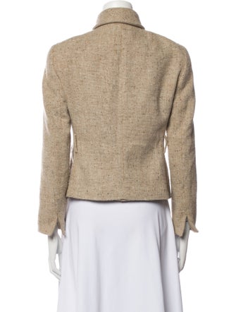 Akris Wool Tweed Pattern Fur Jacket