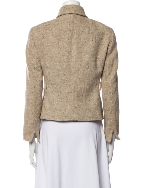 Akris Wool Tweed Pattern Fur Jacket
