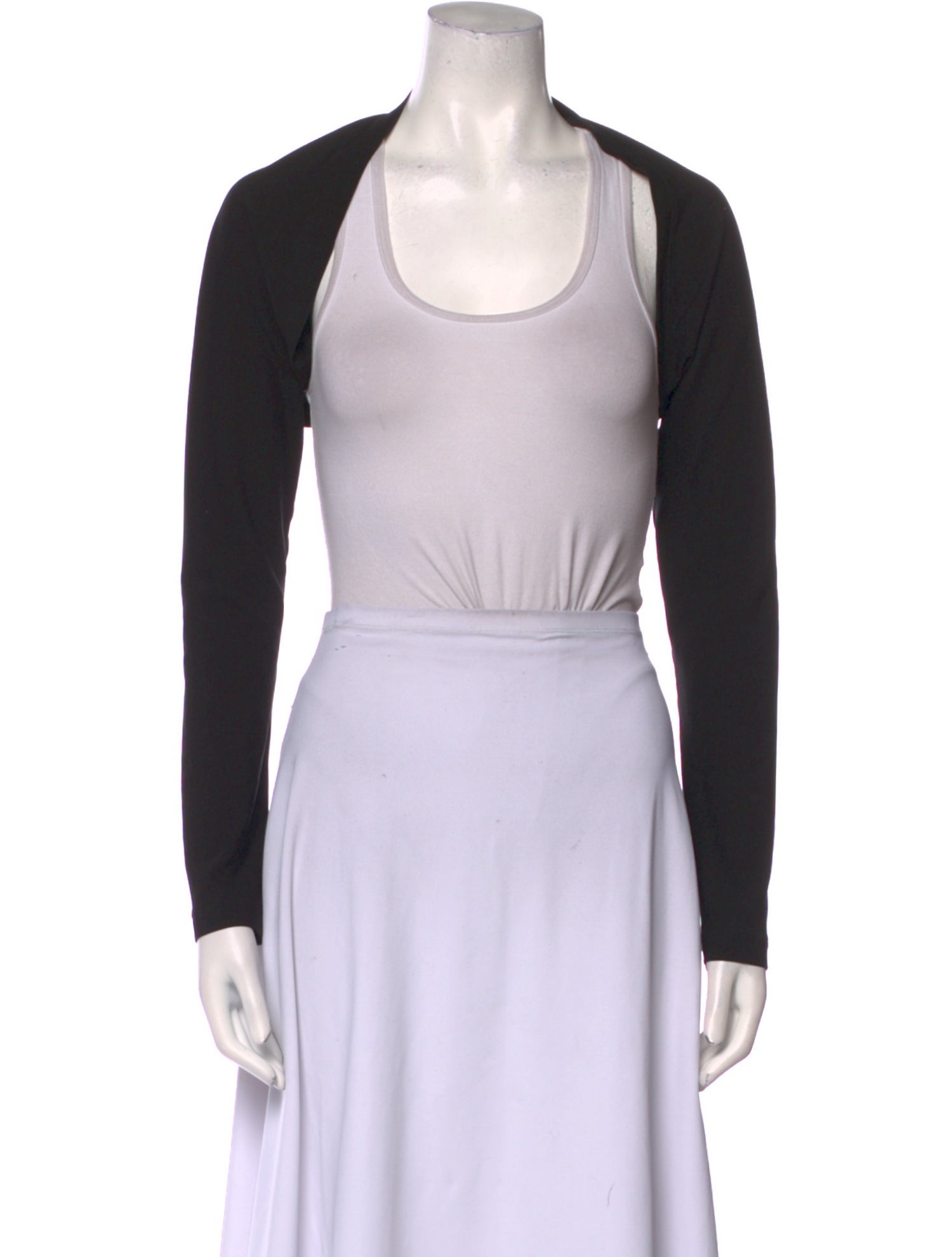 Akris Scoop Neck Long Sleeve Crop Top