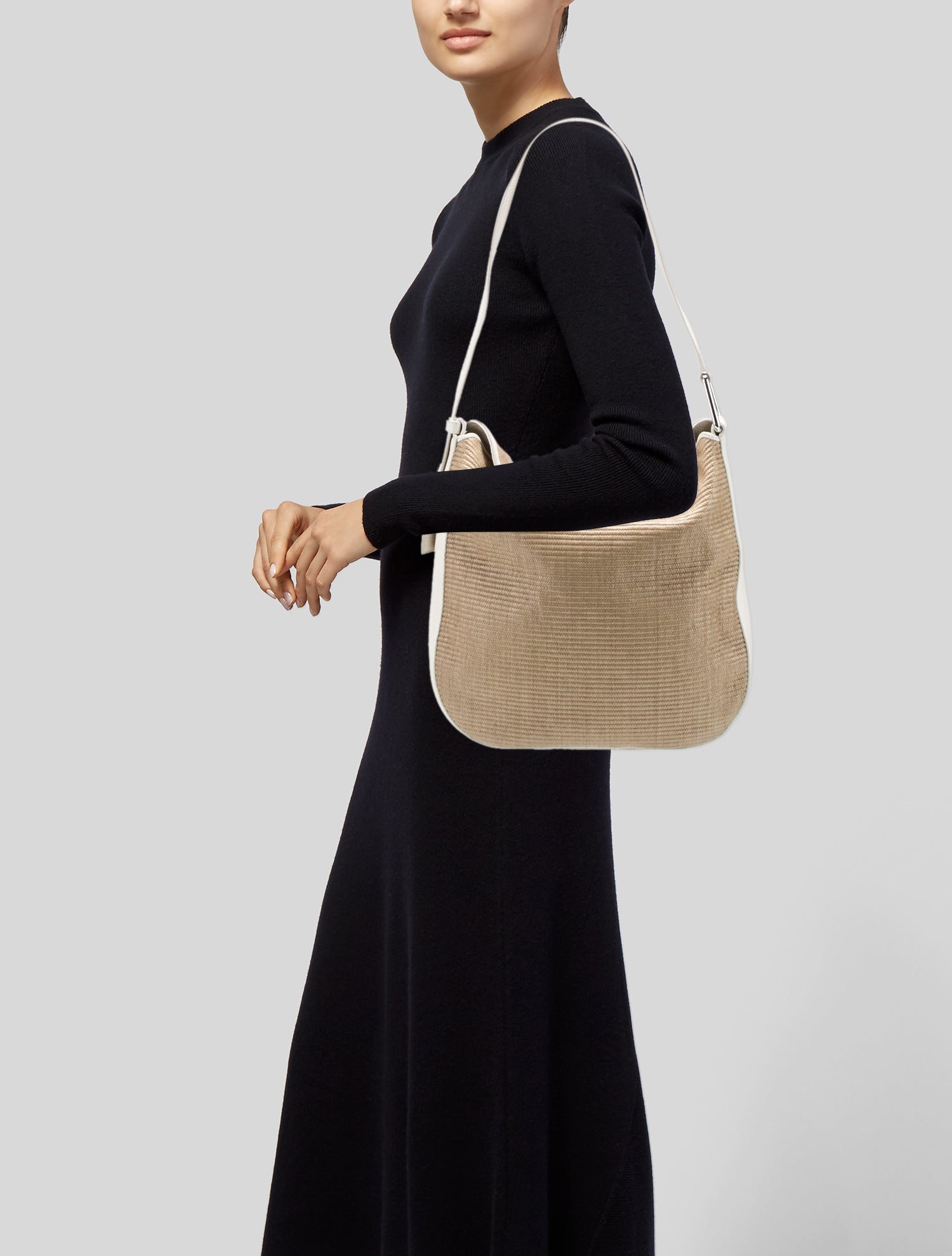 Akris Straw Shoulder Bag
