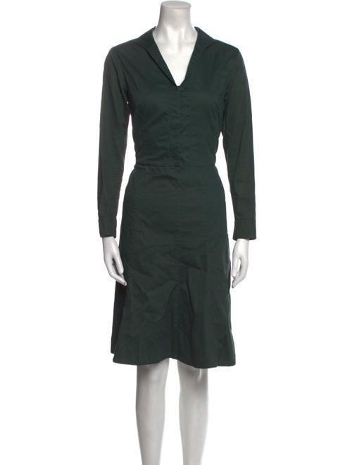 Akris V-Neck Knee-Length Dress